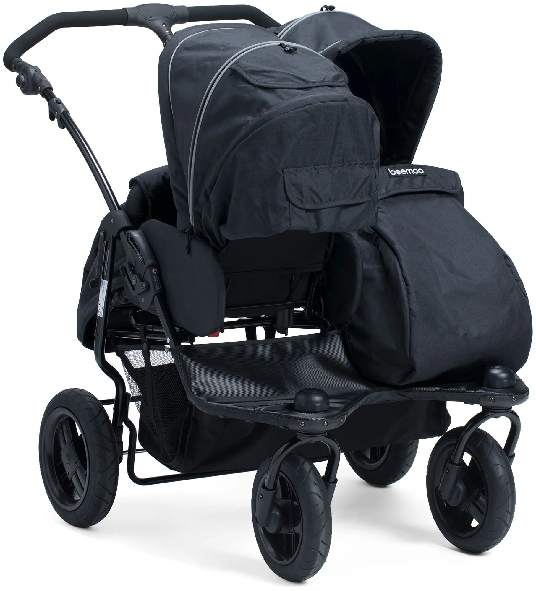 Beemoo Swing+ Syskonvagn, Black Melange
